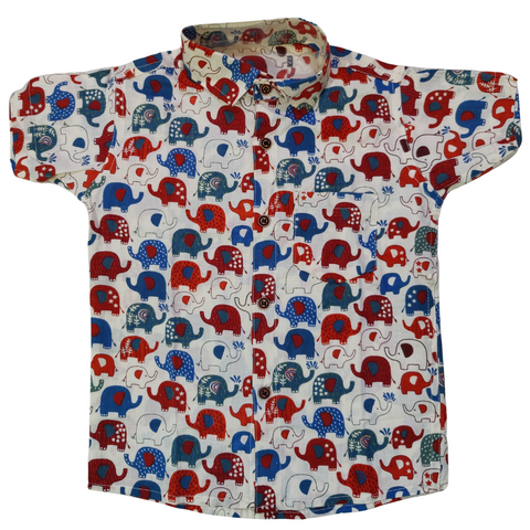Jaipur Cotton Shirt - Elephant multicolor