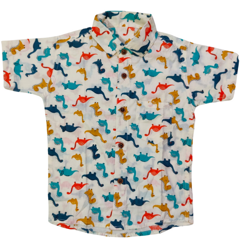 Jaipur Cotton Shirt - Dinosaur print