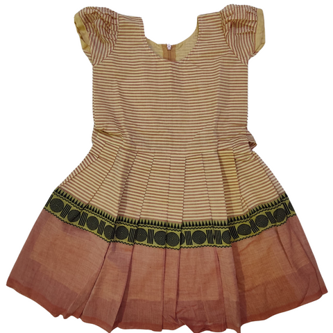 Traditional Cotton Frock with Jacket for Girls
