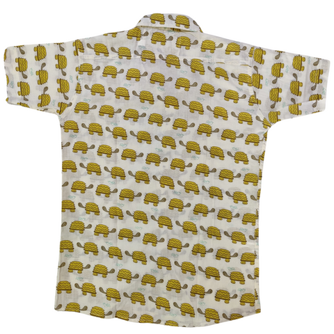 Jaipur Cotton Shirt - Yellow Tortoise
