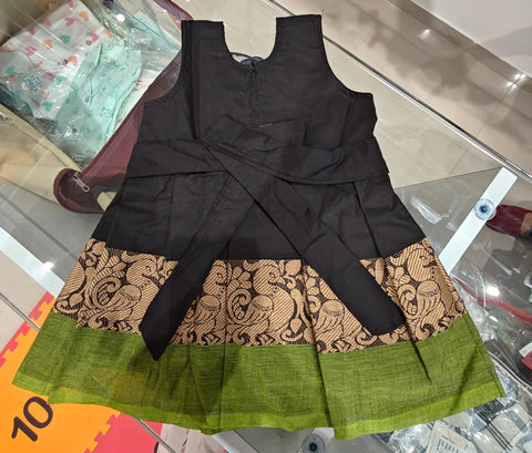 Cotton Frock - Black & Green