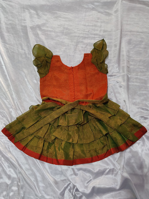 Frill Frock in shimmer fabric