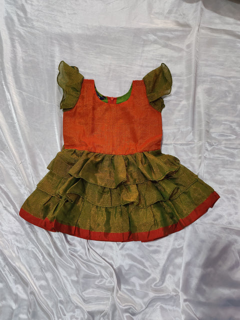 Frill Frock in shimmer fabric