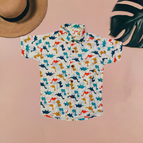 Jaipur Cotton Shirt - Dinosaur print