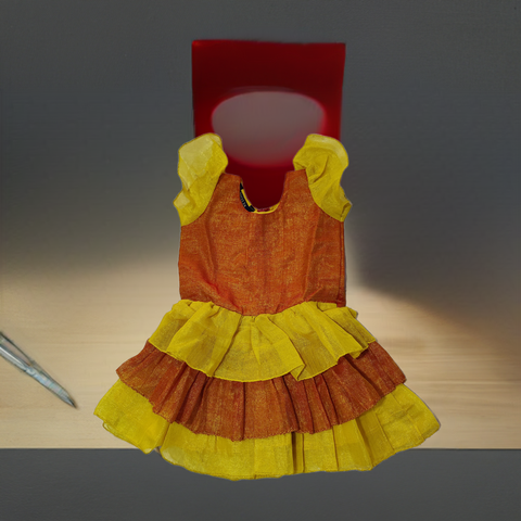 Frill Frock in shimmer fabric