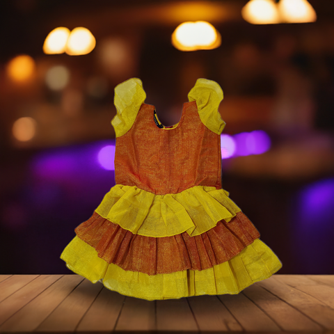 Frill Frock in shimmer fabric