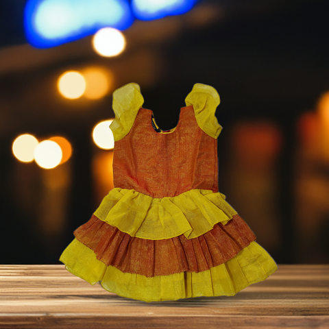 Frill Frock in shimmer fabric