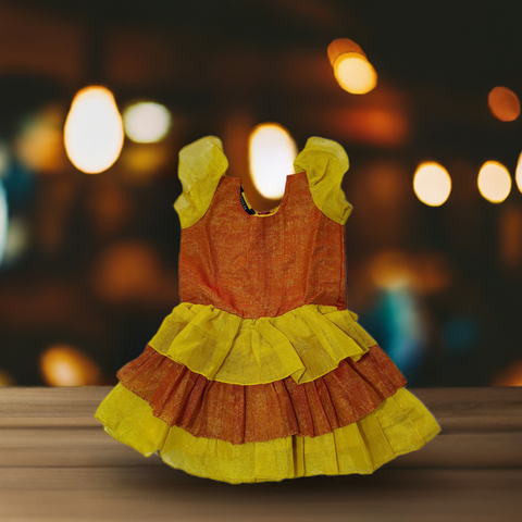 Frill Frock in shimmer fabric